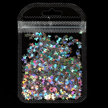 Load image into Gallery viewer, Holographic Butterfly Heart Nail Art Glitter Micro Laser Star Flakes 3D Silver Gold Sequins Polish Manicure Nail Decoration