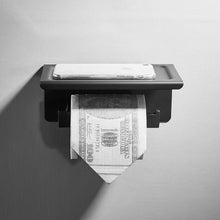 Load image into Gallery viewer, Tuqiu Bathroom Accessories Corner Shellf Paper Holder,Towel Holder,Towel Rack,Toilet Brush Holder Black Square Bathroom Hardware