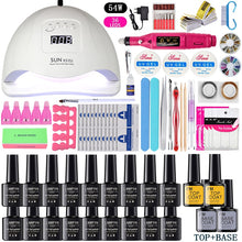 Load image into Gallery viewer, LNWPYH Nail Set UV LED Lamp Dryer With 18/12 pcs Nail Gel Polish Kit Soak Off Manicure Tools Set electric Nail drill Nail Tools