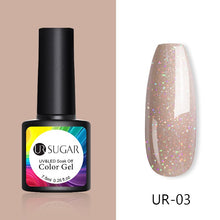 Load image into Gallery viewer, UR SUGAR Nude Glitter Gel Nail Polish Varnish Pink Rose Gold Shimmer Soak Off UV LED Nails Gel varnish 7.5ml