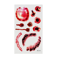 Load image into Gallery viewer, Temporary Tattoo Sticker Horror cat bat Terror Wound Realistic Blood Injury Scar Tattoo Sticker For Halloween Makeup Body Art