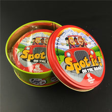 Load image into Gallery viewer, Dobble 16 styles Spot It Card Game Toy Iron Box Sport Go Camping Hip Kids Board Games Gift Animals Alphabet123