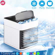 Load image into Gallery viewer, Mini Home Air Conditioner Portable Air Conditioning Personal Space Air Cooler USB Rechargeable Humidifier Air Cooling Desk Fan
