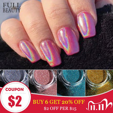 Load image into Gallery viewer, Holographic Powder on Nails Laser Silver Glitter Chrome Nail Powder DIP Shimmer Gel Polish Flakes for Manicure Pigment CH1028-4