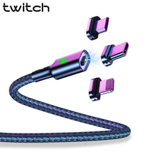 Load image into Gallery viewer, Twitch T03 Magnetic Cable Micro usb Type C Magnetic Usb Charging Cable Microusb Type-C Magnet Charger Wire usb c For iphone 11