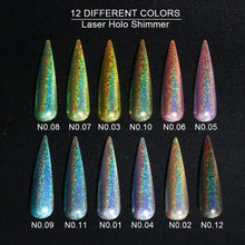 Load image into Gallery viewer, 1Box Glitter for Nails Holographic Dip Powder Mirror Polishing Chrome Pigments Nail Art Decorations Laser Dazzling Dust LA1028-1