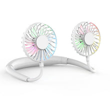 Load image into Gallery viewer, USB portable fan cold fan hands free neck fan hanging rechargeable mini sports fan 3-speed adjustable neck dual fan Home Office