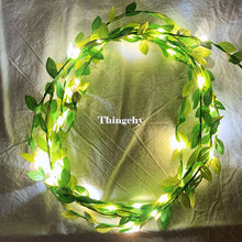 Load image into Gallery viewer, Tiny leaves garland fairy light led copper wire Battery string lights for Wedding forest Table Christmas home party Decoration