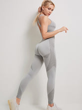 Load image into Gallery viewer, X-HERR Women Yoga Set Gym Workout Clothes Crop Top Long Sleeve Zipper Front Seamless Tight High Waist Design