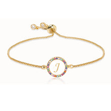 Load image into Gallery viewer, Adjustable Rainbow Zircon 26 Letter Bracelet Women shell Zircon crystal Bracelet Femme Valentine's day wedding Gifts Jewelry