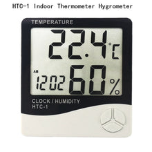 Load image into Gallery viewer, LCD Digital Temperature Humidity Meter Home Indoor Outdoor hygrometer thermometer Weather Station with Clock