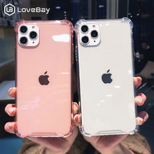 Load image into Gallery viewer, Lovebay Shockproof Bumper Transparent Silicone Phone Case For iPhone 11 Pro 7 8 6S Plus SE 2020 X XR XS Max TPU Protection Cover