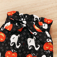 Load image into Gallery viewer, Baby Boy Girl Halloween Suit Set Pumkkin Print Round Neck Long Sleeve Baby Romper+ Trousers+ Headband 3 Pcs Outfit