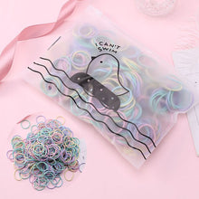 Load image into Gallery viewer, 100pcs/Set Bag Packed Girls Cute Colorful Elastic Hair Bands Gum For Ponytail Holder Scrunchie Headband Fashion Hair Accessories