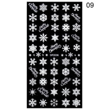 Load image into Gallery viewer, 1Pcs 3D Nail Sticker Christmas Holographics Snowflake For Gold Silver Nail Art Stickers DIY Nail Art Decoration Decals