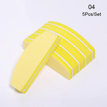 Load image into Gallery viewer, 1 Pc Half-Moon-Shaped Nail File Nail Buffer Washable Grinding Polishing Sanding Buffing Pedicure Nail Art Tools