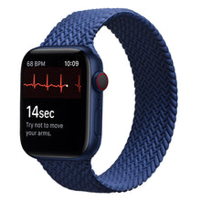 Load image into Gallery viewer, Braided Solo Loop silicone Strap For Apple Watch band 44mm 40mm 38mm 42mm Elastic Bracelet for iWatch Series 6 SE 5 4 3