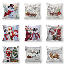 Load image into Gallery viewer, Happy New Year 2021 Merry Christmas Decorations for Home Santa Claus Snowman Elk Style Cushion Cover 45x45cm for Sofa Car Seat