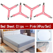 Load image into Gallery viewer, 4Pcs/Set Bed Sheet Clip Bed Sheet Belt Fastener Mattress Elastic Non-Sip Clip Blanket Gripper White and Black