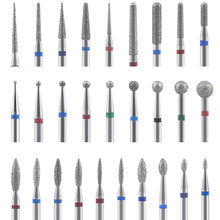Load image into Gallery viewer, Diamond Nail Milling Cutter Rotary Burr Milling Cutter for Nail Files Cuticle Clean Drill Bits Apparatus for Manicure Art Tools
