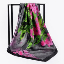 Load image into Gallery viewer, Silk Scarf Women Print hair neck Square Scarves Office Ladies Shawl Bandanna 90*90cm Muslim Hijab Handkerchief muffler foulard