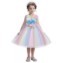 Load image into Gallery viewer, Girls Princess Kids Dresses for Girls Tutu Lace Flower Embroidered Ball Gown Baby Girls Clothes Children Wedding Party Dress