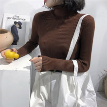 Load image into Gallery viewer, 2020 Autumn Winter Thick Sweater Women Knitted Ribbed Pullover Sweater Long Sleeve Turtleneck Slim Jumper Soft Warm Pull Femme