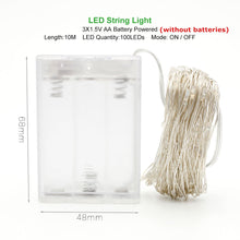 Load image into Gallery viewer, 2M 5M 10M LED String lights Silver Wire Christmas Garlands Festoon led Fairy Light Christmas Decorations for Home Room Tree