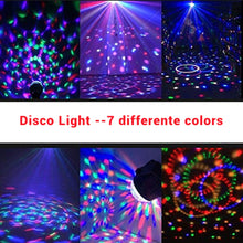 Load image into Gallery viewer, Sound Activated Rotating Disco Ball DJ Party Lights 3W 3LED RGB LED Stage Lights For Christmas Wedding sound party lights