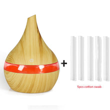 Load image into Gallery viewer, 300ml USB Air Humidifier Electric Aroma Air Diffuser Essential Oil Wood Ultrasonic Aromatherapy Cool Mist Maker for Home Car