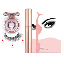 Load image into Gallery viewer, Magnetic Eyelashes & Liquid Eyeliner & Tweezer Set 3D Mink Lashes Makeup Magnet Eyelashes Set Long Lasting Eyelash Extension