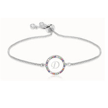 Load image into Gallery viewer, Adjustable Rainbow Zircon 26 Letter Bracelet Women shell Zircon crystal Bracelet Femme Valentine's day wedding Gifts Jewelry