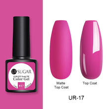 Load image into Gallery viewer, UR SUGAR 7.5ml Matte Nail Gel Polish Purple Series Hybrid Varnish Nail Art Semi Permanent UV Gel Varnish Soak Off Matte Top Coat