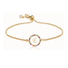 Load image into Gallery viewer, Adjustable Rainbow Zircon 26 Letter Bracelet Women shell Zircon crystal Bracelet Femme Valentine's day wedding Gifts Jewelry