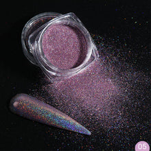 Load image into Gallery viewer, 1Box Glitter for Nails Holographic Dip Powder Mirror Polishing Chrome Pigments Nail Art Decorations Laser Dazzling Dust LA1028-1