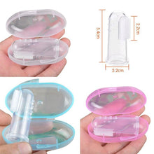 Load image into Gallery viewer, 1pcs Baby Cleaning Finger Toothbrush Storage Box Super Soft Kids Pet Finger Toothbrush Storage Supplies Finger Toothbrush And Bo