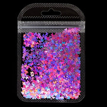 Load image into Gallery viewer, Holographic Butterfly Heart Nail Art Glitter Micro Laser Star Flakes 3D Silver Gold Sequins Polish Manicure Nail Decoration