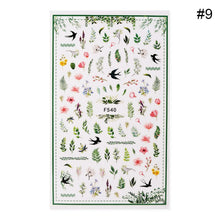 Load image into Gallery viewer, Flower Series Nail Water Decal Stickers Sakura Daisy Lavender Floral Pattern Transfer Sticker Nail Art Decoration