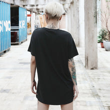 Load image into Gallery viewer, InsGoth Women Loose Black T-shirts Gothic Grunge Punk Harajuku Skull Peinted T-shirts Halloween Party Long Tops Female T-shirt