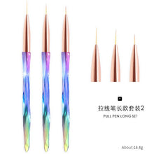 Load image into Gallery viewer, set Nail Art Brush Drawing Painting Carving Pen Design Manicure Tools Acrylic Liner UV Gel Sequins Decoration Tips 7/9/11mm