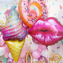 Load image into Gallery viewer, 1set Pink Donut Lip Ice Cream Popcorn Candy Foil Balloon Baby Shower Happy Birthday Decoration Balloon Boy Girl Cute Kid Toy