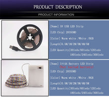 Load image into Gallery viewer, 1M 2M 3M 4M 5M USB LED Strip DC 5V Flexible Light Lamp 60LEDs SMD 2835 50CM Mini 3Key Desktop Decor Tape TV Background Lighting