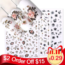 Load image into Gallery viewer, Flower Series Nail Water Decal Stickers Sakura Daisy Lavender Floral Pattern Transfer Sticker Nail Art Decoration