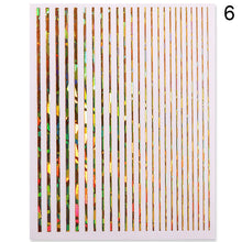 Load image into Gallery viewer, 1 Sheet Holo Black Gold 5D Nail Sticker Decal Tassel Strip Line Slider Foils Adhesive Nail Art Decoration