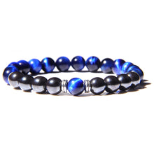 Load image into Gallery viewer, Buddha Bracelet Men Red Tiger Eye Natural Stone 8mm Black Obsidian Hematite Beads Elastic Charm Bracelets Homme Jewelry Gift