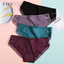 Load image into Gallery viewer, FINETOO Women's Panties 3Pcs/set Soft Cotton Underwear M-XL Sexy Lace Panty Women Underpants Girl Briefs Fashion Female Lingerie