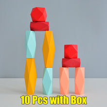 Load image into Gallery viewer, 36Pcs Children's Wooden Colored Stone Jenga Building Block Educational Toy Creative Nordic Style Stacking Game Rainbow Toy Gift