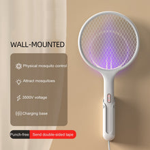 Load image into Gallery viewer, Electric Mosquito Swatter Mosquito Killer Lamp USB Rechargeable Desktop Wall Mounted Killer Trap 3500V Electric Shock With Light