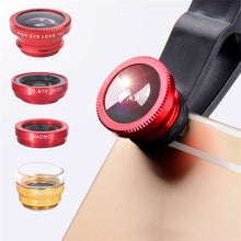 Load image into Gallery viewer, phone lens Fisheye 0.67x Wide Angle Zoom lens fish eye 6x macro lenses Camera Kits with Clip lens on the phone for smartphone
