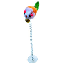 Load image into Gallery viewer, 1pc Cat Toy Stick Feather Wand With Bell Mouse Cage Toys Plastic Artificial Colorful Cat Teaser Toy Pet Supplies Random Color